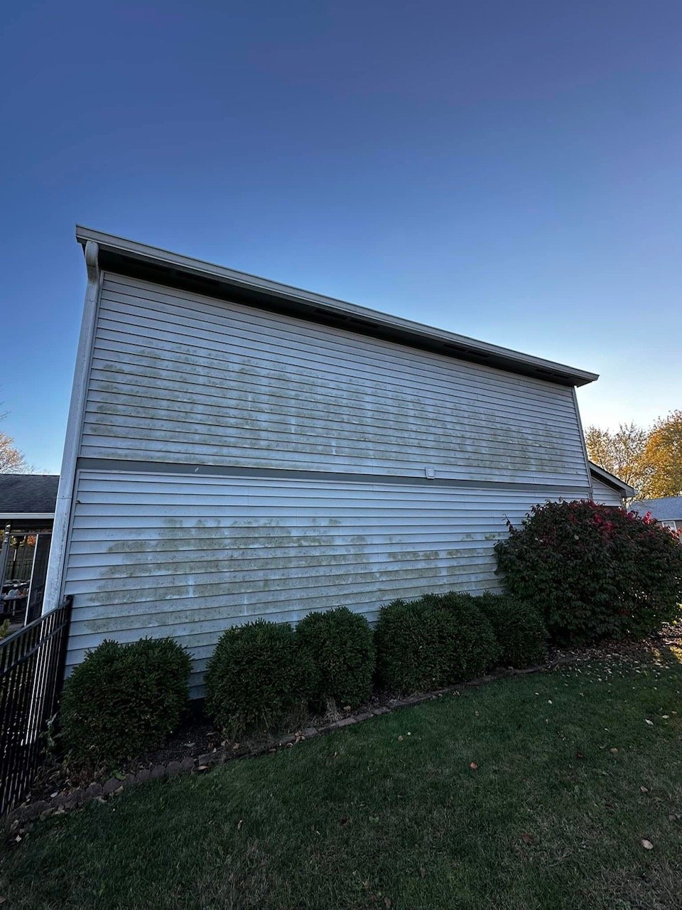 Vinyl siding before cleaning